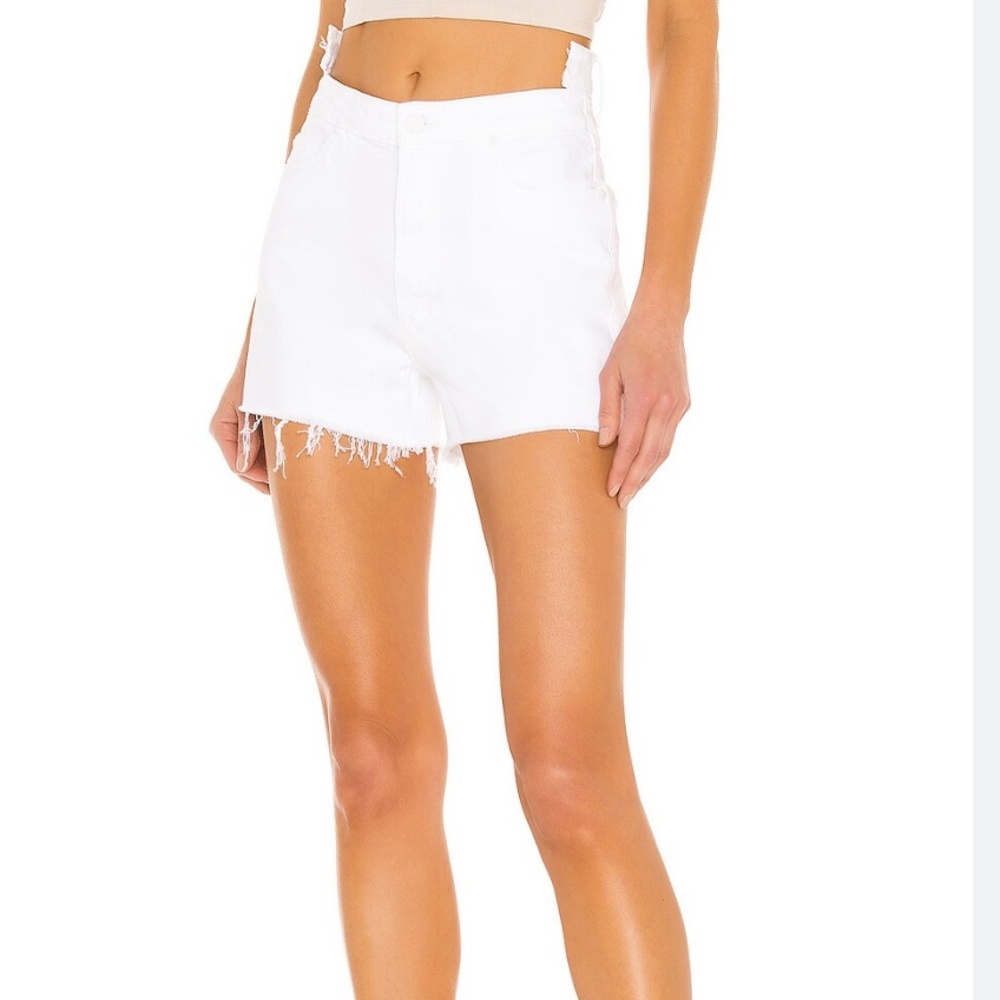 🅽🅴🆆 𝗠𝗢𝗧𝗛𝗘𝗥 superior The Dazzler Shift Fray high-rise short, white, 26